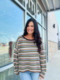 Brown Multi Crochet Sweater