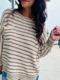 Waffle Knit Dolman Sweater - Olive