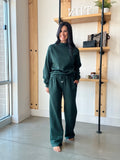 Wide Leg Scuba Sweatpants in Hunter Green