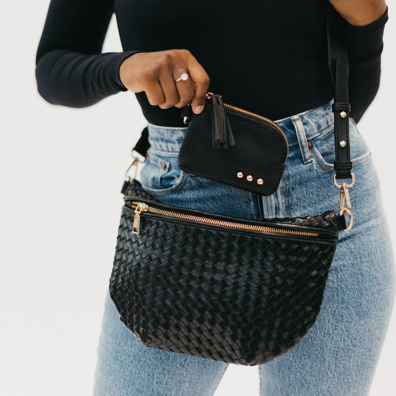 Paris Card Wallet: Woven Black