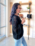 Sheer Knit Pullover Sweater