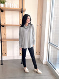 Mock Neck Dolman Sleeve Top in Grey
