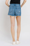 Vervet High Rise Distressed Hem Shorts