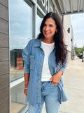 Cotton Fleece Oversized Denim-ish Shacket