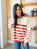 Cinnamon Long Sleeve Striped Sweater