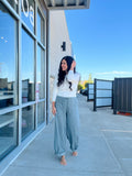 Stripe Tie Waist Denim