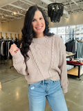 Floral Cable Knit Sweater