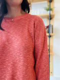 Lightweight Cotton Slub Sweater - Poppy