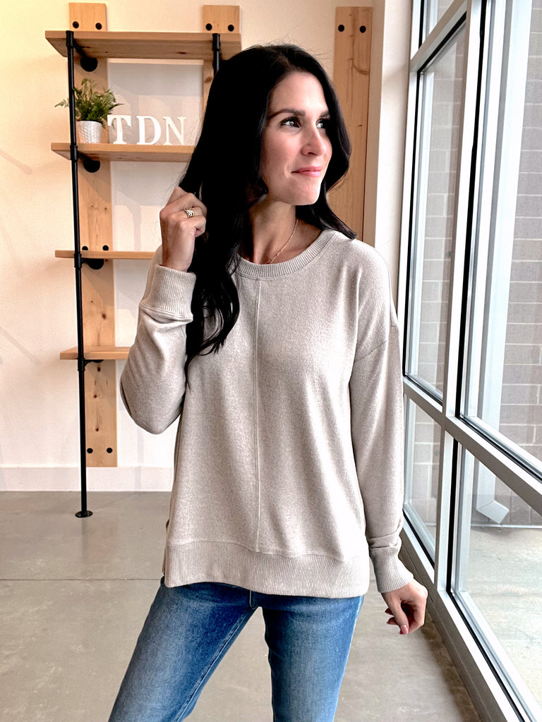 Hacci Brushed Long Sleeve Top