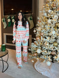 Christmas Print Pullover and Pants Lounge Set