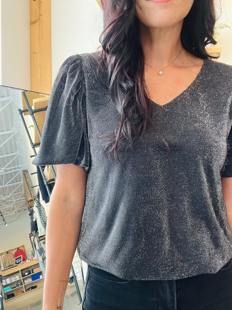 Shimmer Puff Sleeve Bodysuit