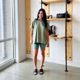 Shoreline Pima Cotton Slouchy Tee: MOSS