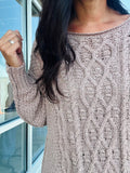 Chunky Cable Knit Cozy Sweater - Mocha