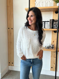 Slub Yarn Sweater in Off White