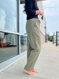 Tencel Tapered Pants -Dark Olive