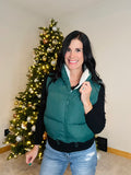 Reversible Puffer Vest in Hunter Green