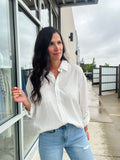 Pinstripe Button Down Shirt - Off White