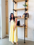 Mix Media Tank Midi Dress in Light Yellow