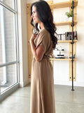 Merrow Hem Maxi Dress in Mocha