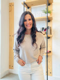 Boat Neck Pullover Sweater - Heather Mocha