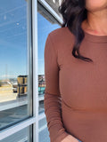 Long Sleeve Body Suit - Brown