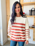 Cinnamon Long Sleeve Striped Sweater