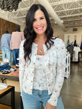 Floral Pointelle Cardi and Cami Set