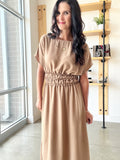 Merrow Hem Maxi Dress in Mocha