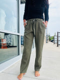 Tencel Tapered Pants -Dark Olive