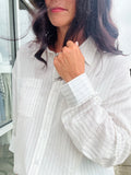 Pinstripe Button Down Shirt - Off White