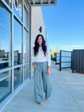 Stripe Tie Waist Denim