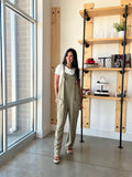 Linen Overalls in Olive