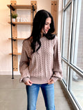 Soft Cable Knit Sweater in Mocha