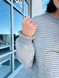 Mixed Knit Sweater - Gray
