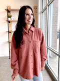 Ribbed Button Up Shacket