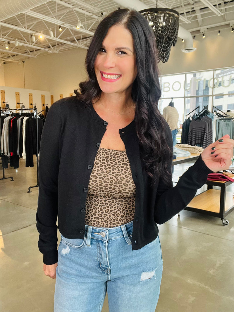 Button Up Cardi - Black