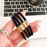 4PCS STRETCHY ELASTIC HAIR TIES - Black