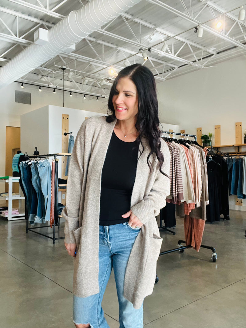 Cozy Open Cardi - Mocha