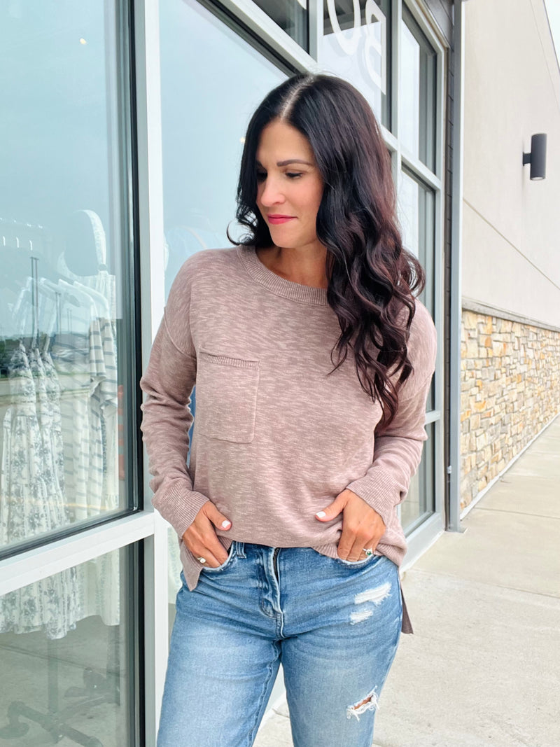 Slub Yarn Sweater - Mocha