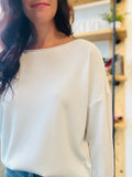 Boat Neck Pullover Sweater - Off White