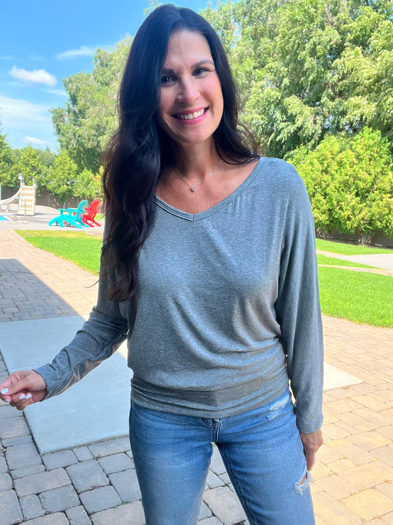Modal Dolman Top - Heather Gray