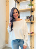 Boat Neck Pullover Sweater - Off White