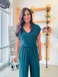 V Neck Wide Leg Jumpsuit