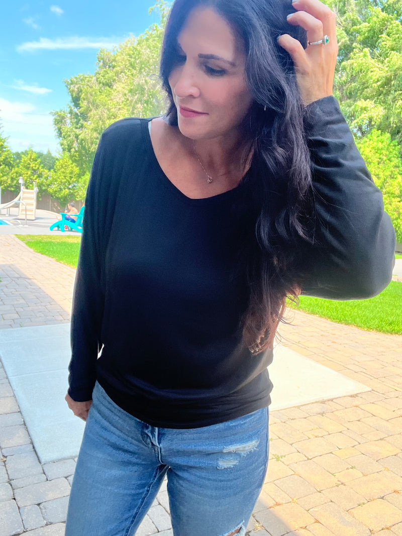 Modal Dolman Top - Black