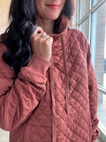 Funnel Neck Quilted Pullover