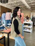 Quilted Vest - Olive