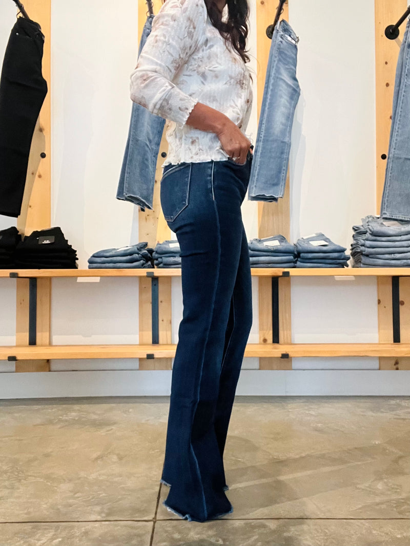 Loververt High Rise Raw Hem Bootcut Jeans