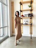 Merrow Hem Maxi Dress in Mocha