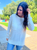 Slub Yarn Sweater - Off White