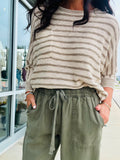 Tencel Tapered Pants -Dark Olive